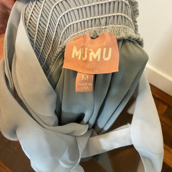 Show Me Your Mumu Blue Chiffon Maxi Dress Size Medium Made in USA - Picture 11 of 11